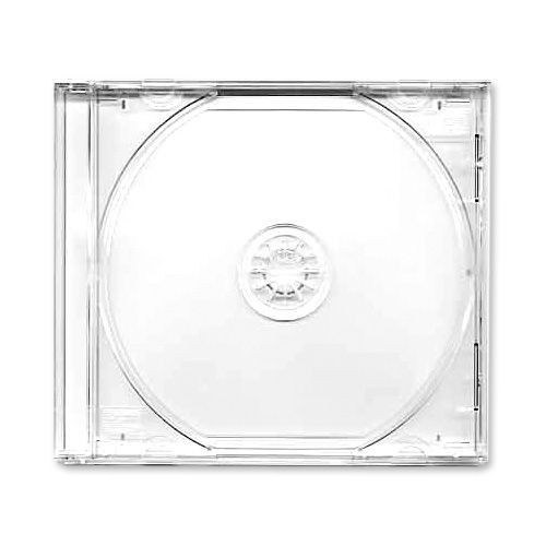 Clear compact disc case with reflective silver disc